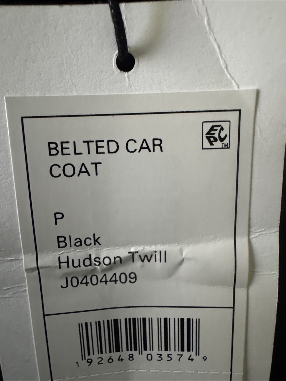 Theory Black Belted Trench Coat with Snap Closure - New with Tags - Picture 8 of 8
